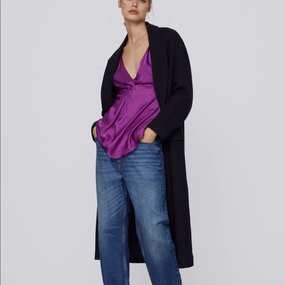 Zara knitted satin top